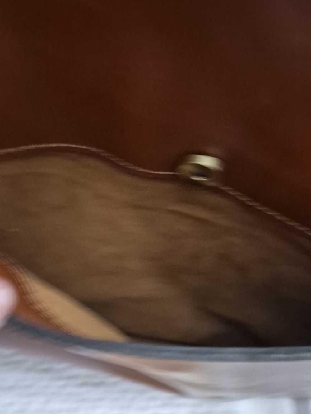 PATRICIA NASH CAMELY Cognac Antique Brass Leather Tote Bag 17×12 - Picture 14 of 16